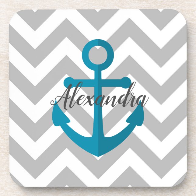 Chevrons and Anchor Coaster (Front)