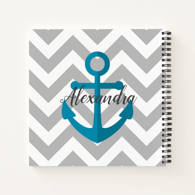 Chevrons and Anchor Notebook (Back)