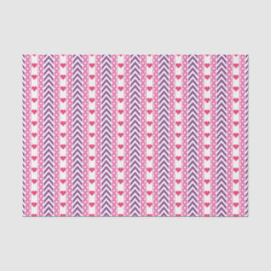 Chevrons and Hearts Pattern Tissue Paper