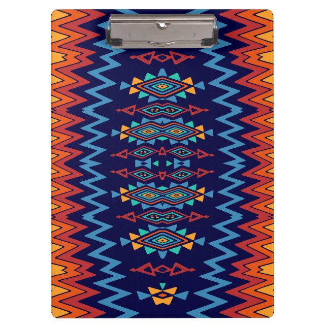 Chevrons and rhombus abstract design clipboard (Front)