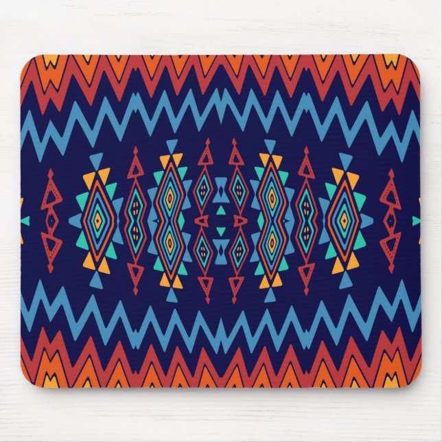 Chevrons and rhombus abstract design mouse pad (Front)