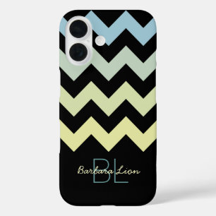 chevrons on black personalised iPhone 16 case