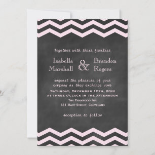 Chevrons on Chalk Wedding Invitation