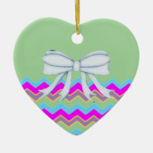 Chevrons Pattern Shower Party Office Destiny Ceramic Ornament