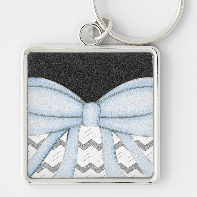 Chevrons Pattern Shower Party Office Destiny Key Ring (Front)