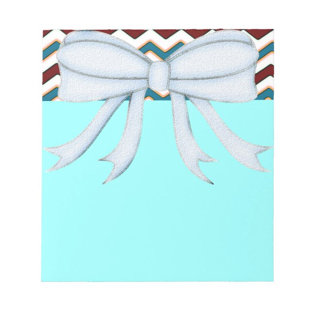 Chevrons Pattern Shower Party Office Destiny Notepad (Front)
