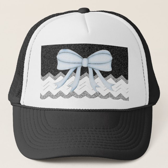 Chevrons Pattern Shower Party Office Destiny Trucker Hat (Front)