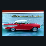 Chevy 1957 poster<br><div class="desc">Chevrolet 1957 hardtop red muscle car from the fifties</div>