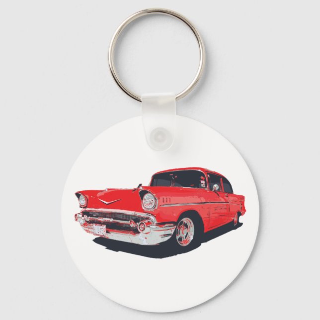 Chevy Bel Air vector illustration Key Ring (Front)