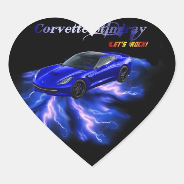 Chevy: Corvette Stingray 2013 Heart Sticker (Front)