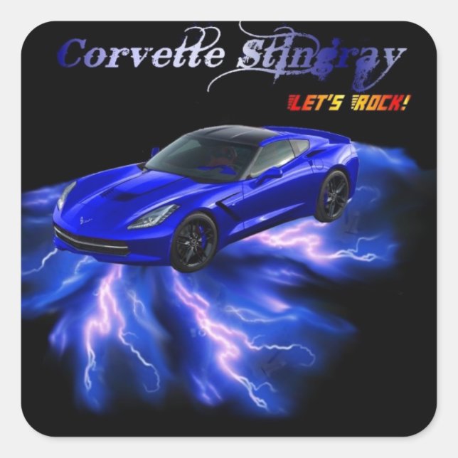 Chevy: Corvette Stingray 2013 Square Sticker (Front)