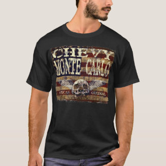 Chevy Monte Carlo Design Against Eroded Flag T-Shirt