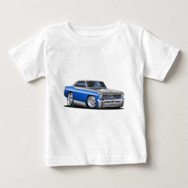 Chevy Nova Blue-Grey Car Baby T-Shirt (Front)