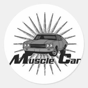 Chevy Nova Muscle Car Classic Round Sticker