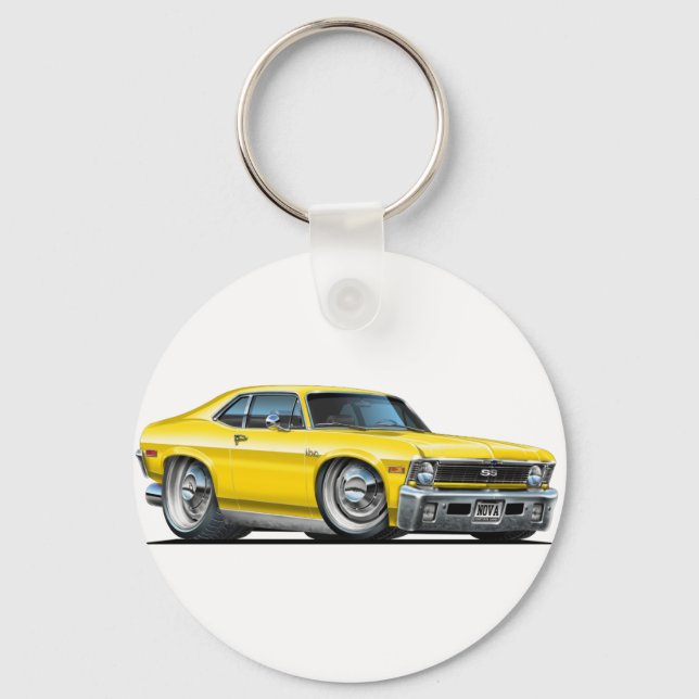 Chevy Nova Yellow Car Key Ring (Front)