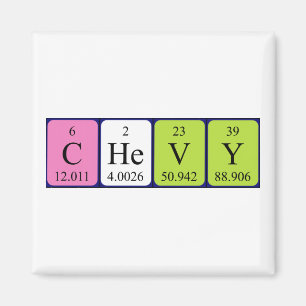 Chevy periodic table name magnet