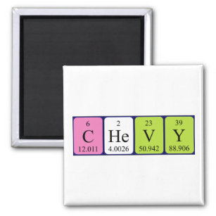 Chevy periodic table name magnet