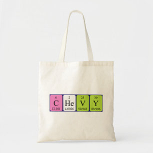 Chevy periodic table name tote bag