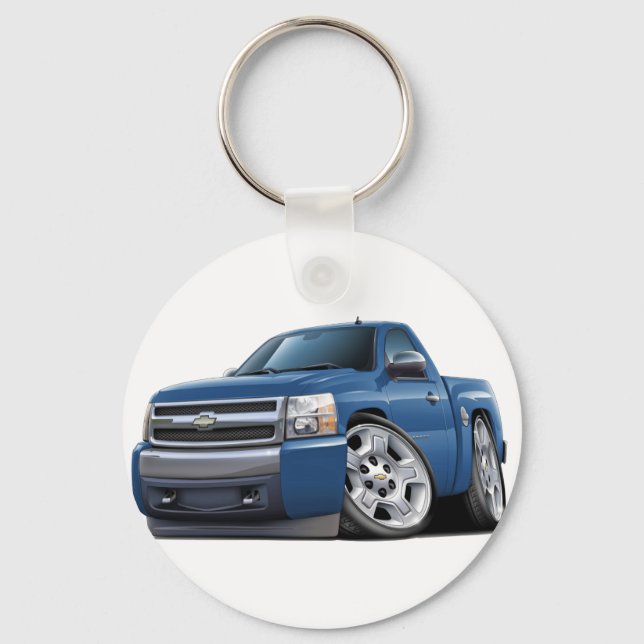 Chevy Silverado Blue Granite Truck Key Ring (Front)