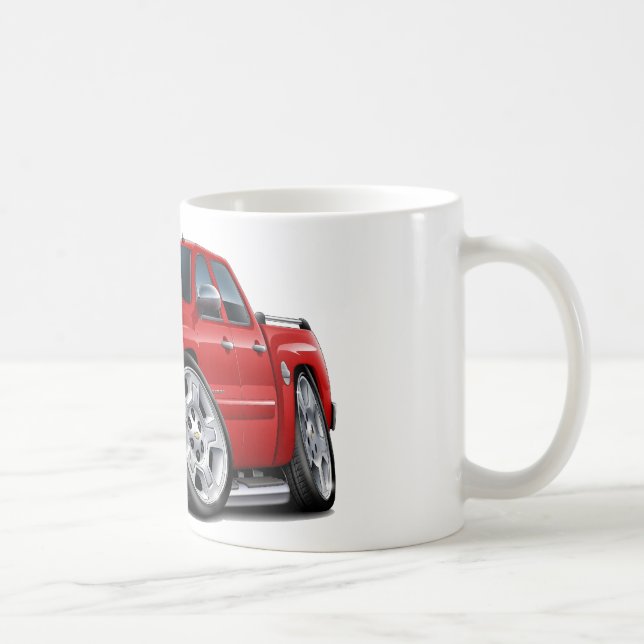 Chevy Silverado Dualcab Red Truck Coffee Mug (Right)