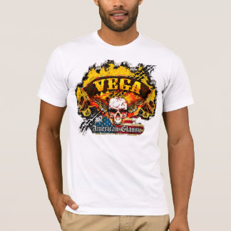 Chevy Vega - Burnout Banner Skull -n- Flag T-Shirt
