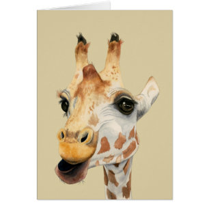 Chew   Giraffe Watercolor Safari Painting
