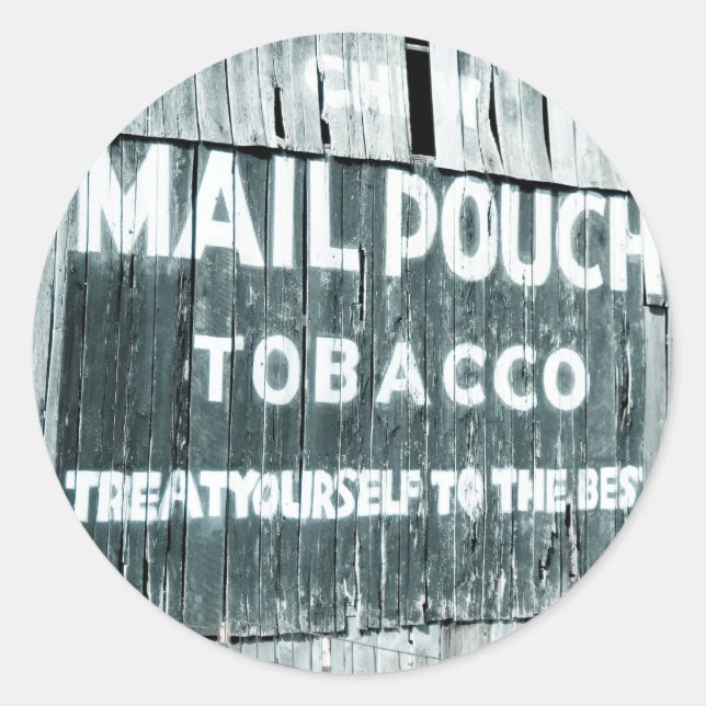 Chew Mail Pouch Tobacco Barn Classic Round Sticker (Front)