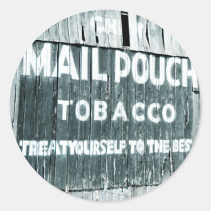 Chew Mail Pouch Tobacco Barn Classic Round Sticker