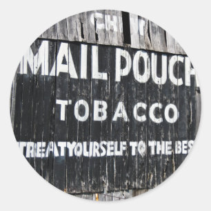 Chew Mail Pouch Tobacco Barn Classic Round Sticker