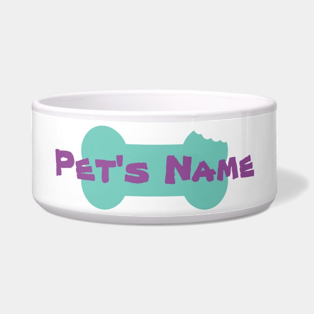 Chewed Bone Personalised Dog Bowl 1 (Front)
