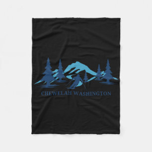 Chewelah Washington Ski Resort Skiing Skier  Fleece Blanket