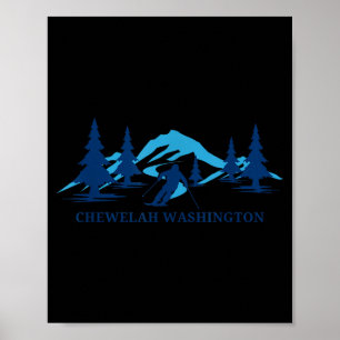 Chewelah washington ski resort skiing skier  poster