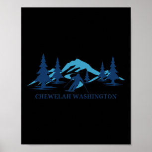 Chewelah Washington Ski Resort Skiing Skier Poster