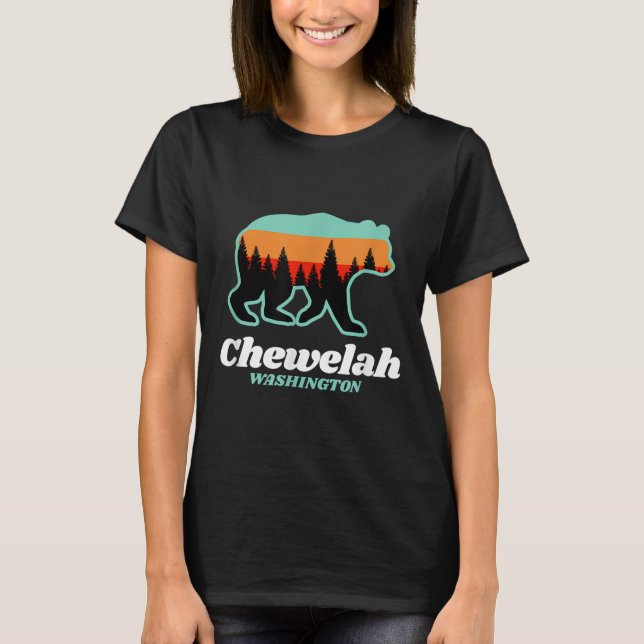 Chewelah Washington Skiing Bear  T-Shirt (Front)