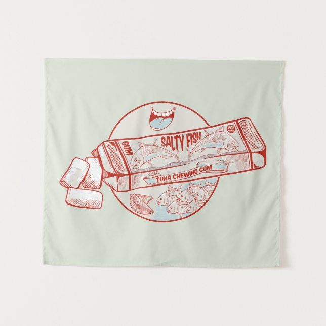 Chewing gum funny tuna fish flavour tapestry (Front (Horizontal))