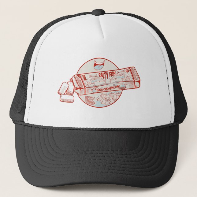 Chewing gum funny tuna fish flavour trucker hat (Front)