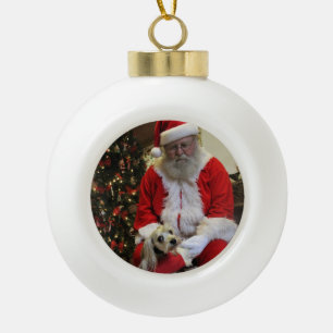 Chewy Finally gets to Meet Santa Ceramic Ball Christmas Ornament