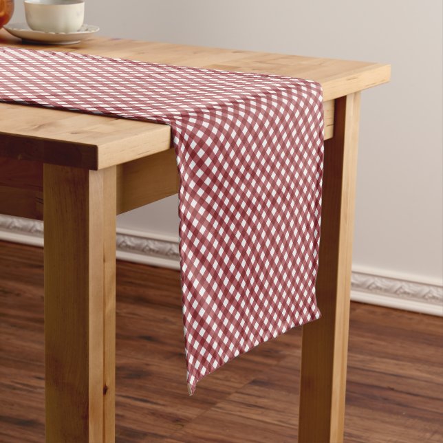 CHEX 10-WINE-COTTON TABLE RUNNER-14x72in Short Table Runner (In Situ)