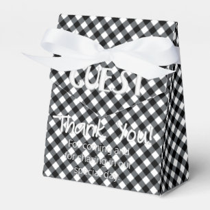 Chex 12-BLACK-WHITE-PARTY FAVOR BOX, tent style Favour Box