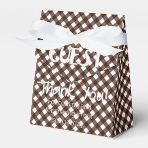 Chex 13-DARK BROWN-PARTY FAVOR BOX, tent style Favour Box