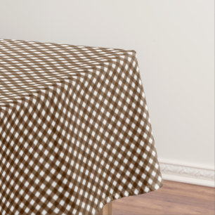 CHEX 14-BROWN-COTTON TABLECLOTH 60x84in
