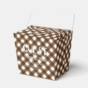 Chex 14-BROWN-PARTY FAVOR BOX, take out style Favour Box