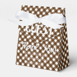 Chex 14-BROWN-PARTY FAVOR BOX, tent style Favour Box