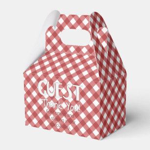 Chex 17-COUNTRY RED-PARTY FAVOR BOX, gable style Favour Box