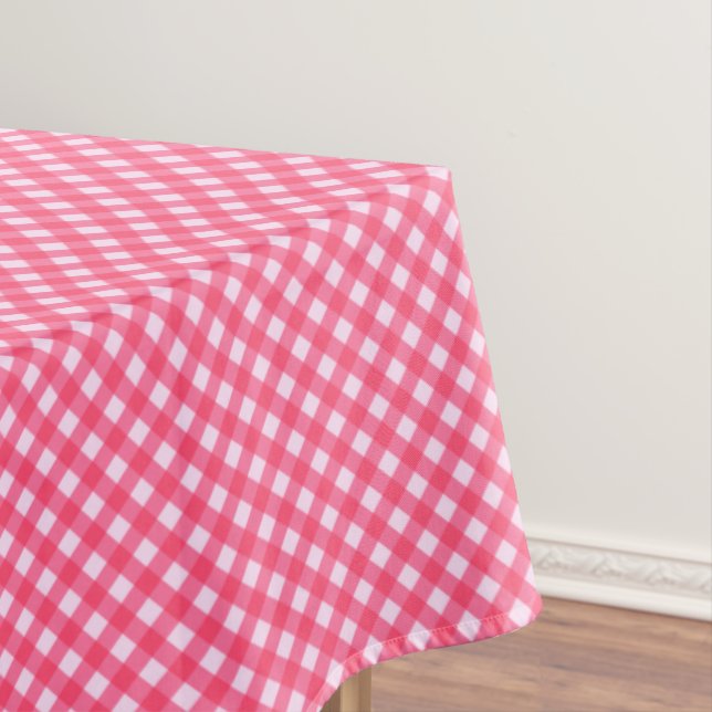 CHEX 1-PINK-COTTON TABLECLOTH 60x104in (In Situ)