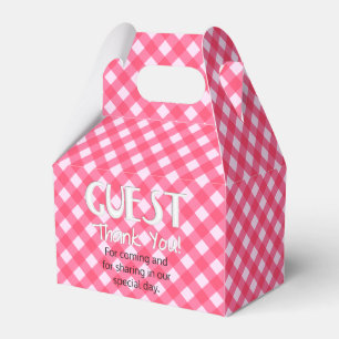 Chex 1-Pink-PARTY FAVOR BOX, gable style Favour Box
