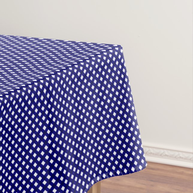 CHEX 4-DARK BLUE-COTTON TABLECLOTH 52x70in (In Situ)