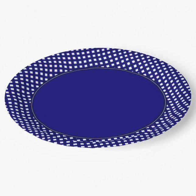 CHEX 4-DARK BLUE-PAPER PLATES-2 PAPER PLATE (Angled)