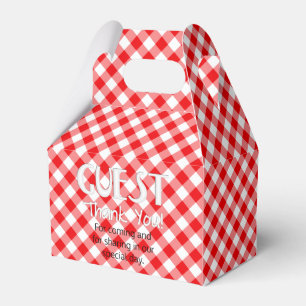 Chex 5-RED-PARTY FAVOR BOX, gable style Favour Box