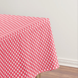 CHEX 7-WATERMELON RED-COTTON TABLECLOTH 52x70in